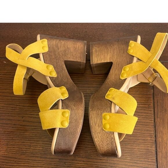 Yellow Suede Platform Sandals - Picture 6 of 6